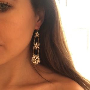 Vintage princess flower crystal drop earrings